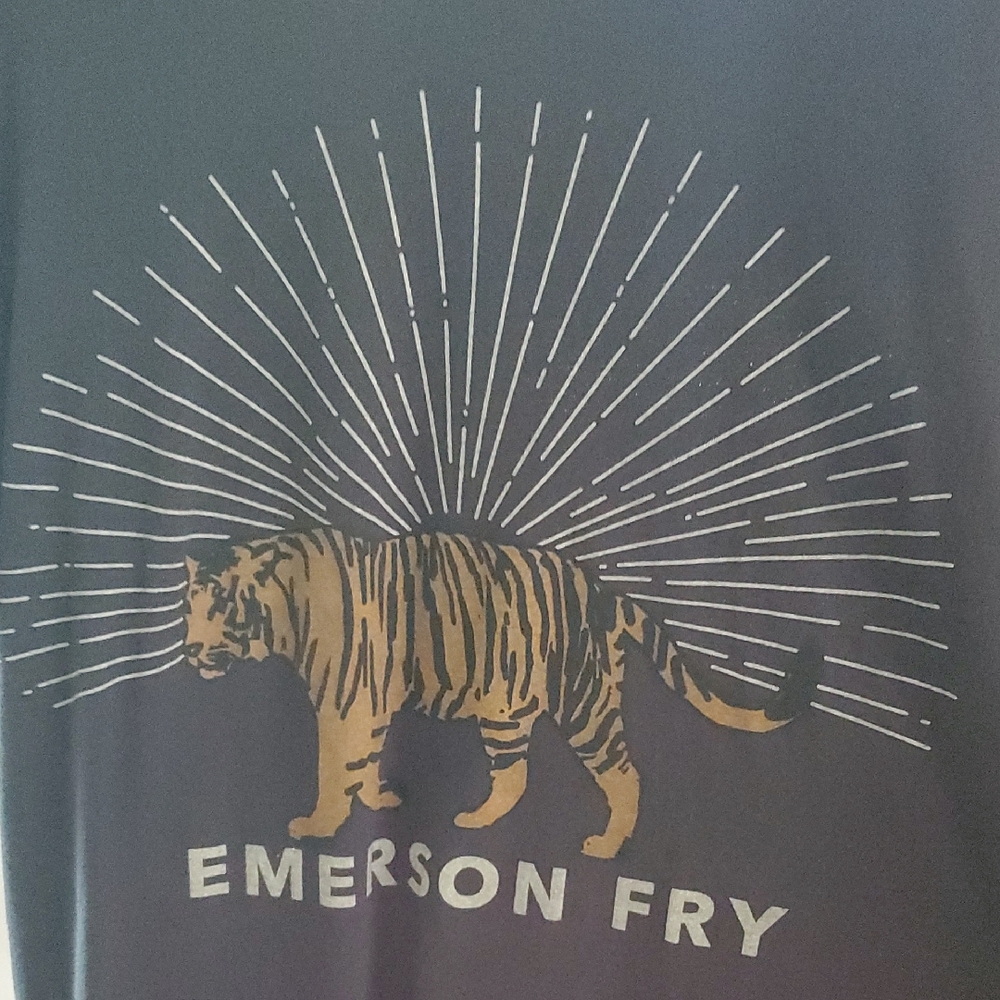 Emerson Fry Black Tee with Tiger and Sunburst